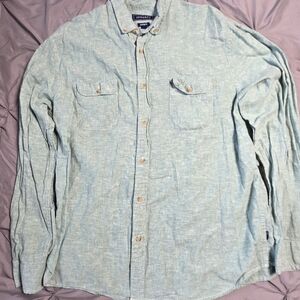 Crown & Ivy Light Blue Casual Button Down Shirt